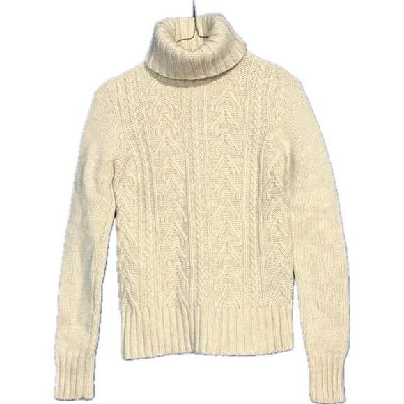 Anthropologie Far Away From Close Size XS Cable Knit Wool Turtleneck Sweater - Picture 1 of 4
